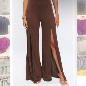 FOREVER 21 BROWN WIDE OPEN LEG PALAZZO PANTS